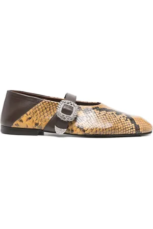 WALES BONNER Snakeskin-printed ballet flats