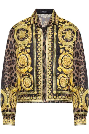 VERSACE Barocco-print zip-up shirt jacket