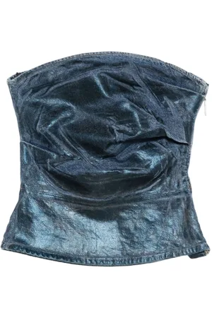 ROTATE Coated denim top