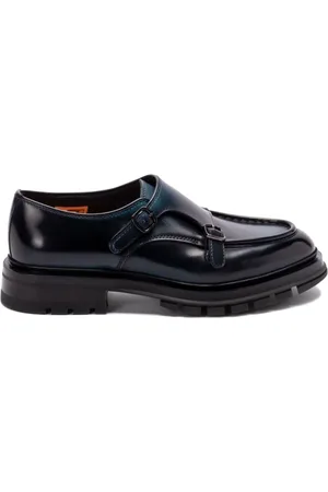 santoni Leather monk shoes
