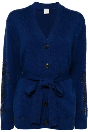 Paul Smith Bead-embroidered belted cardigan