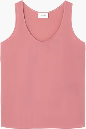ST. JOHN Scoop-neck silk vest top