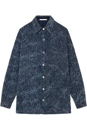 Stella McCartney Bouclé-construction oversized coat