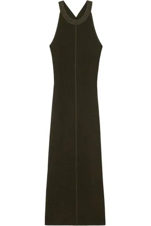 ST. JOHN Knitted mesh midi dress