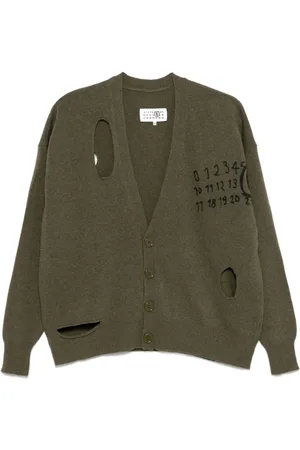 Maison Margiela Number-print cut-out cardigan