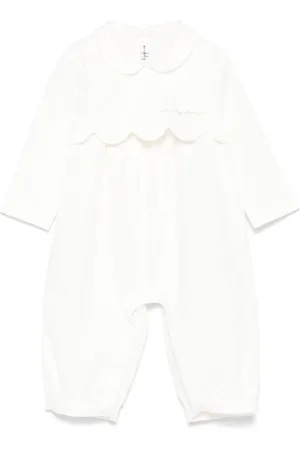 Il gufo Logo-embroidered romper