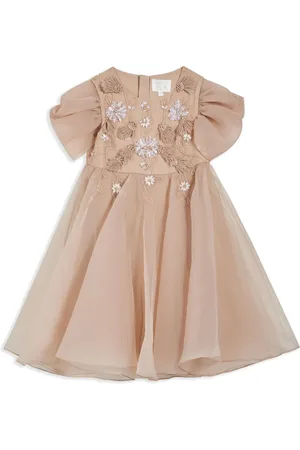 Maison Ava Floral-embroidered tulle dress