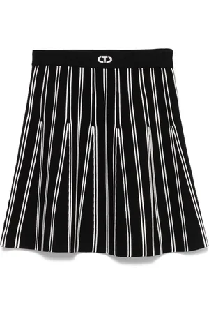 Twin-Set Raised seam-detail skirt