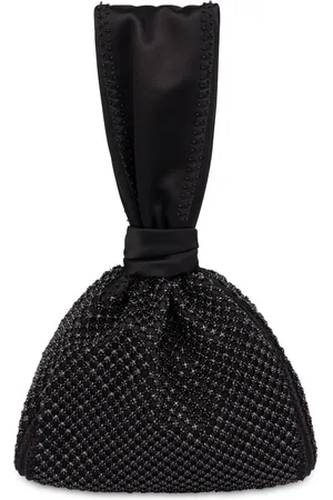Alberta Ferretti Crystal-embellished satin clutch bag
