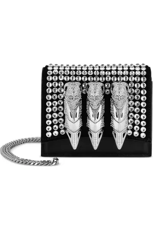 Philipp Plein Skull knuckle rings flap shoulder bag