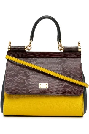 Dolce & Gabbana 2009-2024 Small Tricolor Embossed Calfskin Miss Sicily satchel