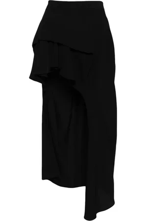 pushBUTTON Ruffled-detail draped skirt