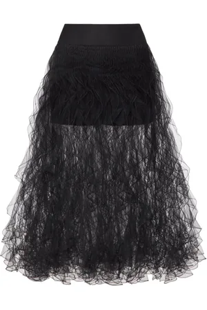 VALENTINO GARAVANI Tulle-panels midi skirt
