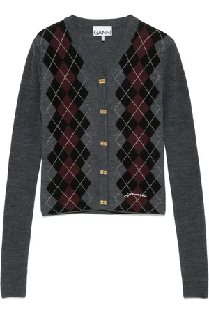 Ganni Argyle-knit cardigan