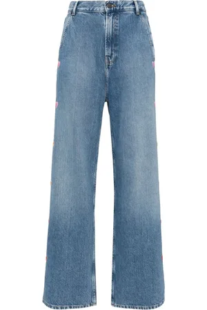 MIRA MIKATI Heart-embroidered jeans