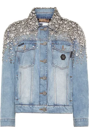 Philipp Plein Crystal-embellished denim jacket