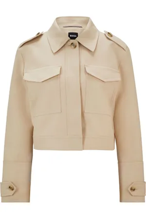 HUGO BOSS Flap-pocket cropped jacket