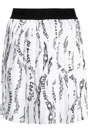 VERSACE Chain Couture-print pleated skirt