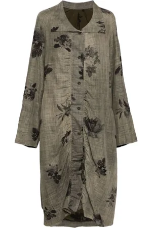 ZIGGY CHEN Stand-collar back-pleated coat