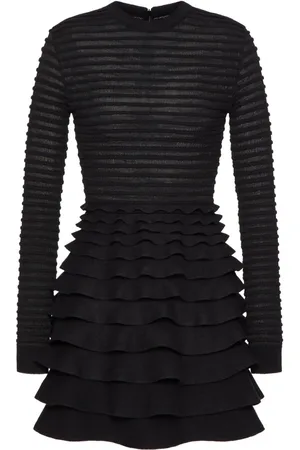 VALENTINO GARAVANI Ribbed-tiered mini dress