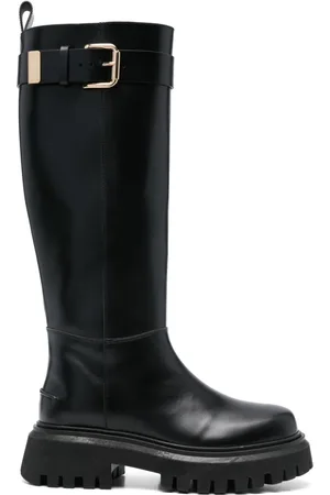 Maje Buckle-detail leather boots