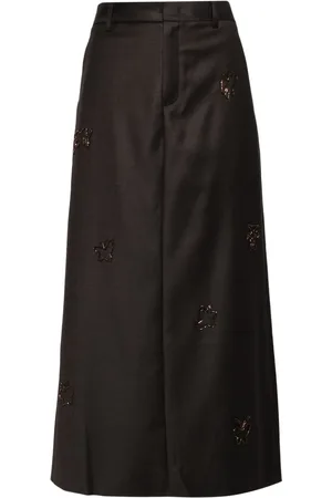 JNBY Butterfly Pattern long waist skirt