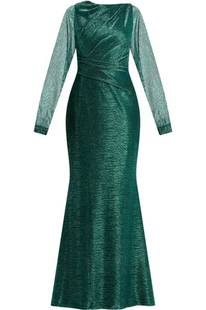 TALBOT RUNHOF Metallic sheen maxi dress