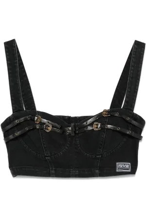 VERSACE Denim bustier top