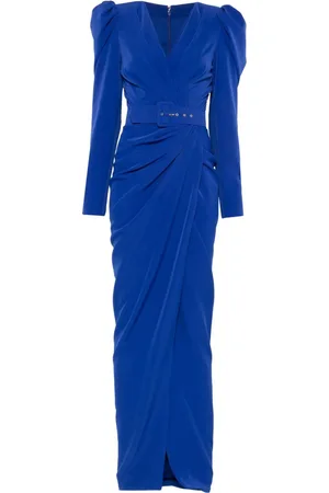RHEA COSTA Belted gown