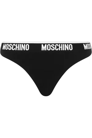 Moschino Logo-waistband two-tone thong