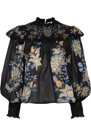 Farm Rio Garden stitched blouse