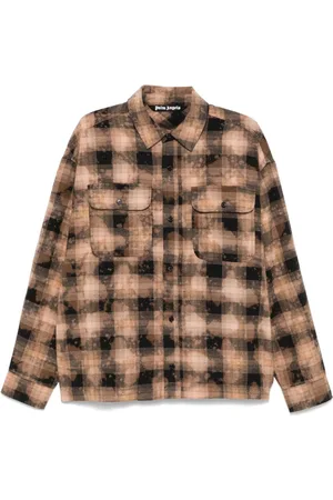 Palm Angels Logo-print checked shirt