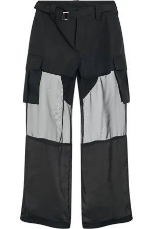 SACAI Transparent-detail cargo straight trousers