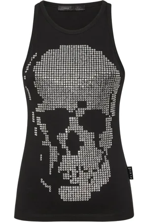 Philipp Plein Skull-embellished ribbed tank top