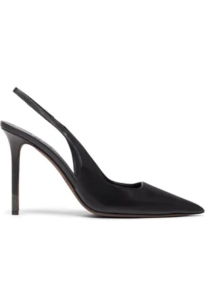 Brunello Cucinelli Monili-detail leather slingback pumps