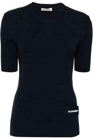 Jil Sander Logo-patch knitted top