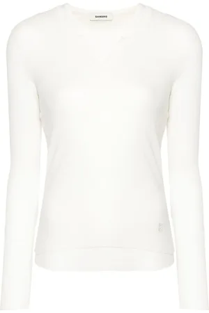 Sandro Logo-embroidered layered top