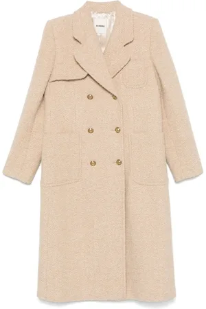 Sandro Brushed-effect double-breasted coat