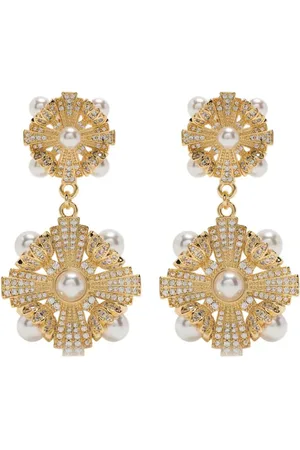 Self-Portrait Pearl-embellished clip-on earrings