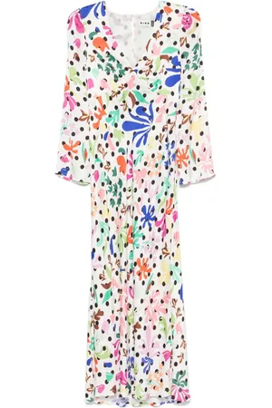 RIXO London Floral dot-print maxi dress