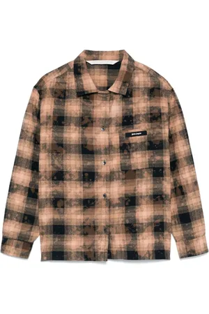 Palm Angels Logo-patch check shirt