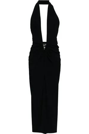 CHRISTOPHER ESBER Pierced orbit halter slit dress
