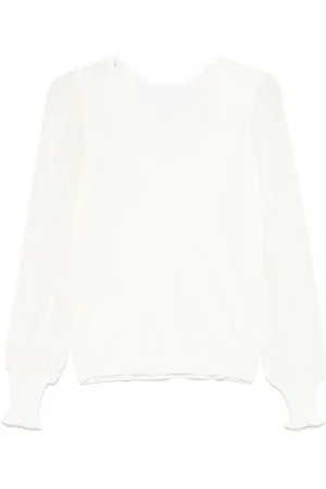 Twin-Set Dual-use lace-sleeves sweater