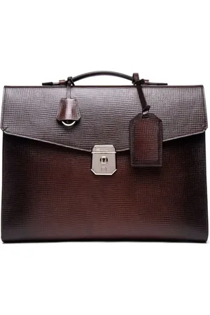 santoni Logo engraved briefcase
