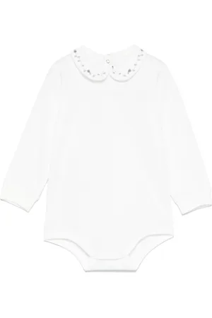 Il gufo Floral-embroidered bodysuit
