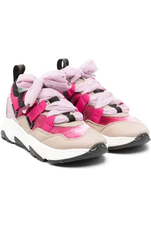 MONNALISA Lace-up glittered sneakers