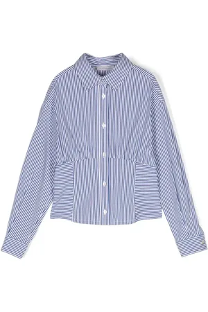 MONNALISA Logo-plaque striped shirt