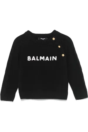 Balmain Chenille logo-patch sweater
