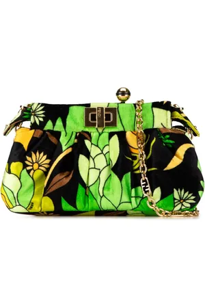 Fendi 2010-2023 Velvet Peekaboo Click Clutch on Chain shoulder bag