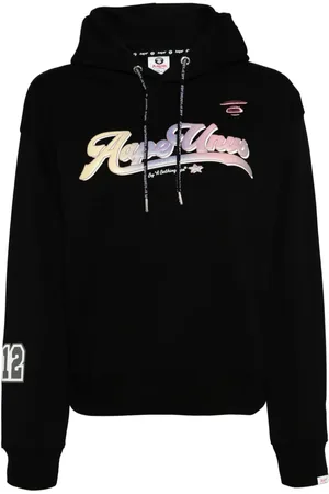A Bathing Ape Logo-print long-sleeved hoodie